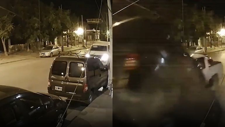 Tremendo: un borracho en una Amarok se llevó puestos a dos autos estacionados