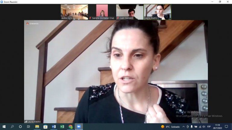 Laura Aladro participó de manera virtual.