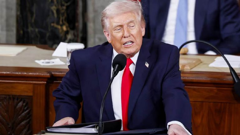 Donald Trump en el Capitolio, donde brindó su discurso sobre el estado de la Unión ante el Congreso. Donald Trump en el Capitolio, donde brindó su discurso sobre el estado de la Unión ante el Congreso.