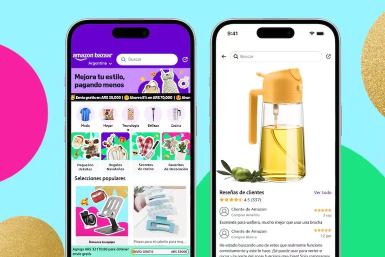 La aplicación de Amazon para compras online no tiene una versión web y solo está disponible para celulares. La aplicación de Amazon para compras online no tiene una versión web y solo está disponible para celulares.