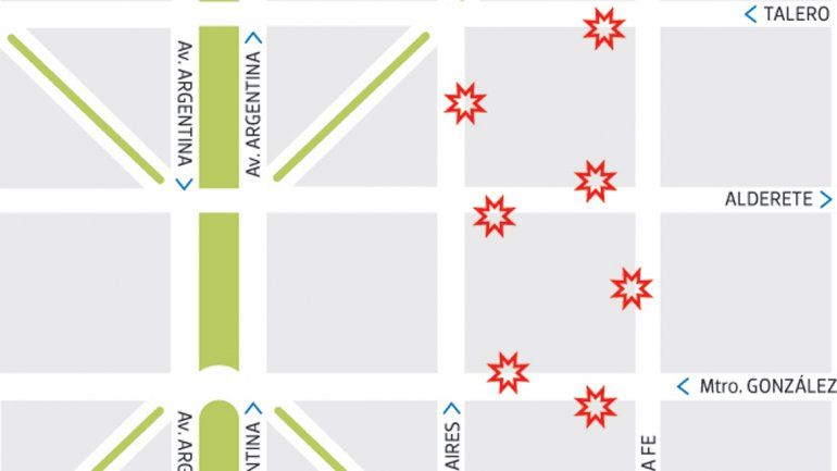 La zona caliente de los robos en el microcentro.