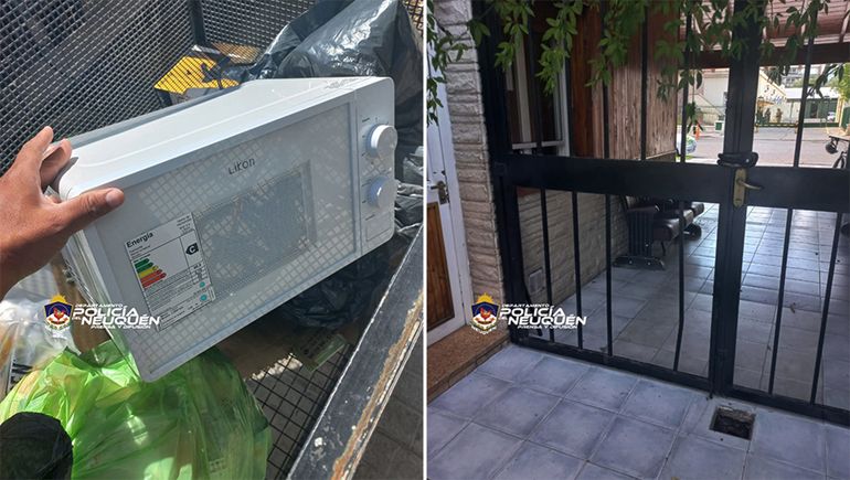 Lo engancharon caminando con un microondas robado