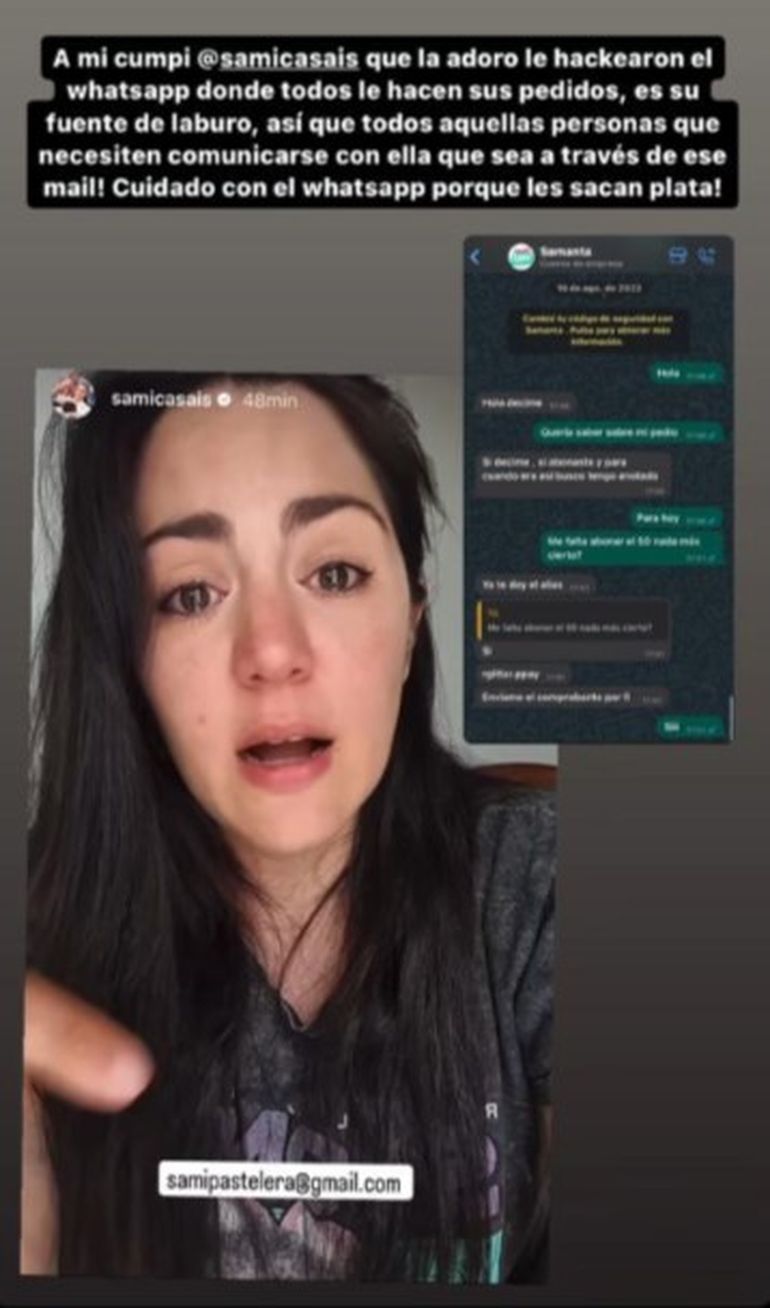 Pochi, de Gossipeame, compartió el pedido desesperado de Samanta Casais. Pochi, de Gossipeame, compartió el pedido desesperado de Samanta Casais.