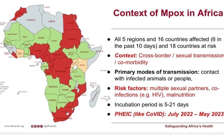 Los países de África más afectados por la viruela del mono. Los países de África más afectados por la viruela del mono.