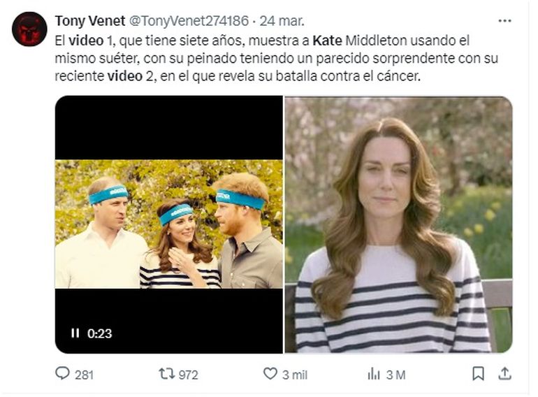 Otra cuenta afirma que el video no es real porque tendría el mismo sueter. Otra cuenta afirma que el video no es real porque tendría el mismo sueter.