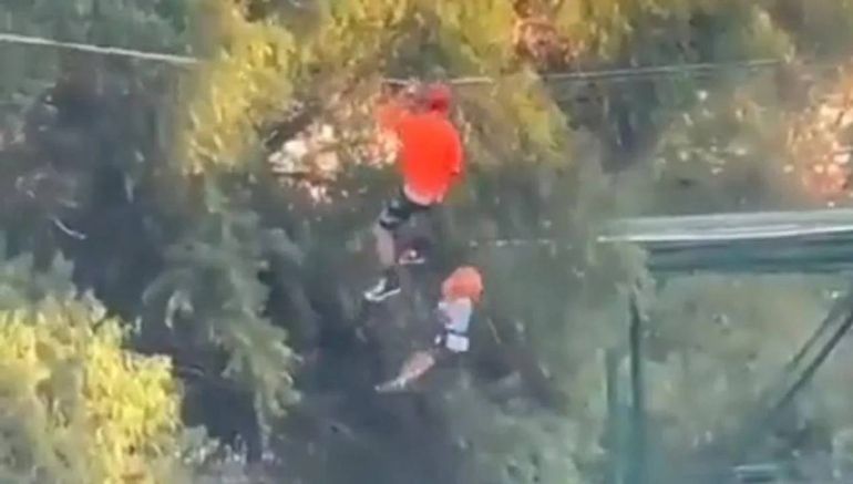 Nene de 6 años cayó desde 12 metros de altura al cortarse la tirolesa en la que viajaba