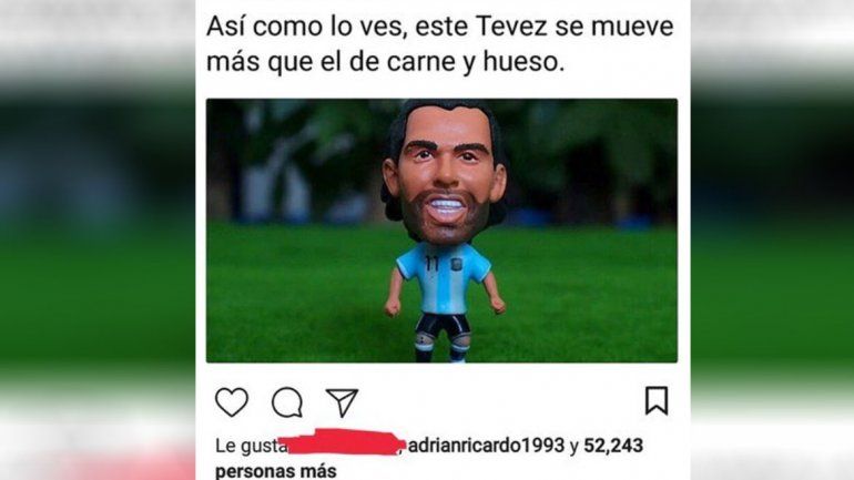 Centurión aprovechó un posteo en las redes para reirse de Tevez