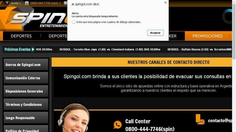El bloqueo a un famoso sitio de apuestas