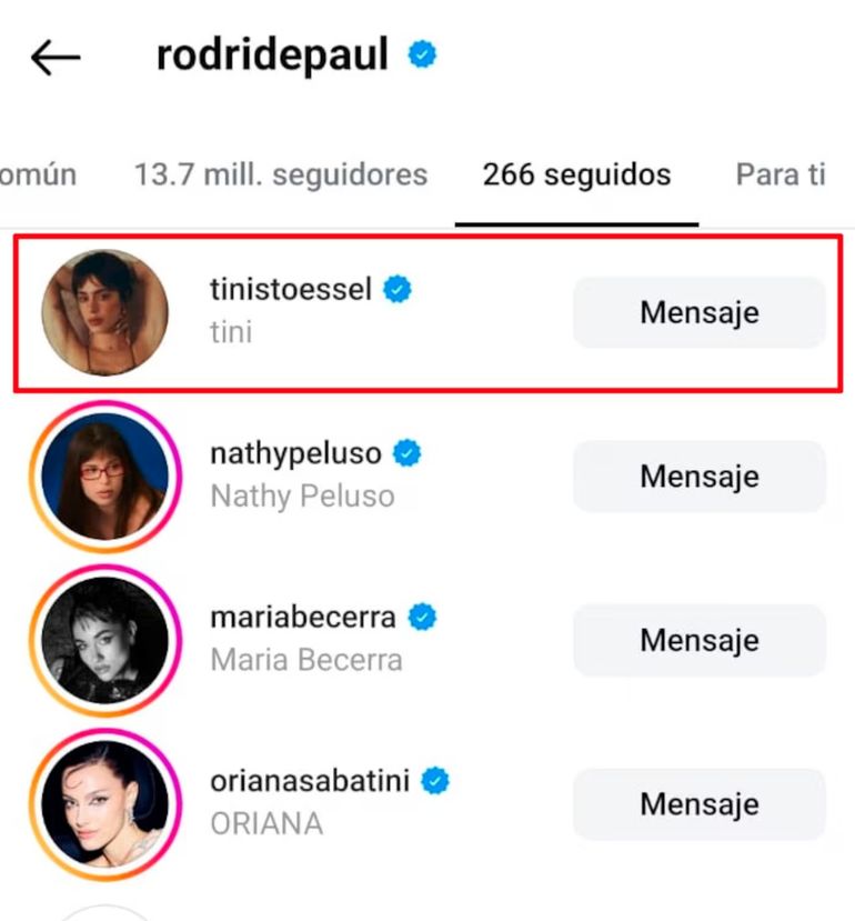 Rodrigo de Paul aún no parece haber superado a Tini Rodrigo de Paul aún no parece haber superado a Tini