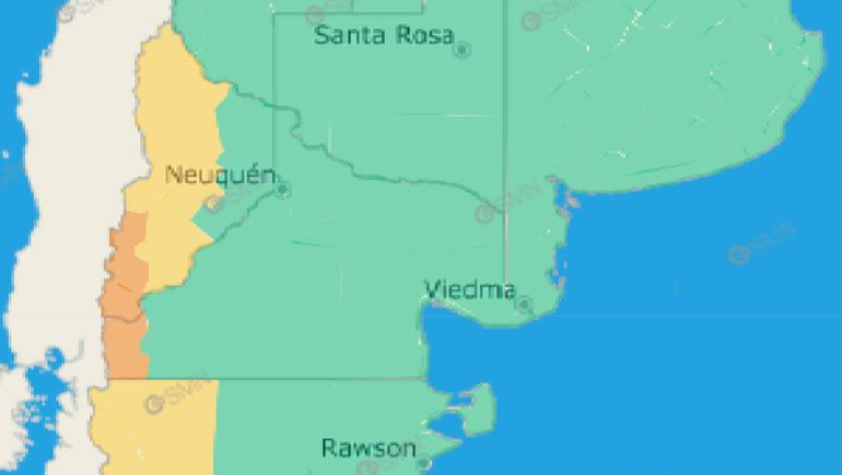 Las zonas de Neuquén con alerta amarilla por lluvias y viento en Neuquén. Las zonas de Neuquén con alerta amarilla por lluvias y viento en Neuquén.