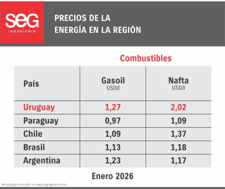 Diferencia de precios en la nafta y el gasoil. (Fuente: SEG Ingeniería) Diferencia de precios en la nafta y el gasoil. (Fuente: SEG Ingeniería)