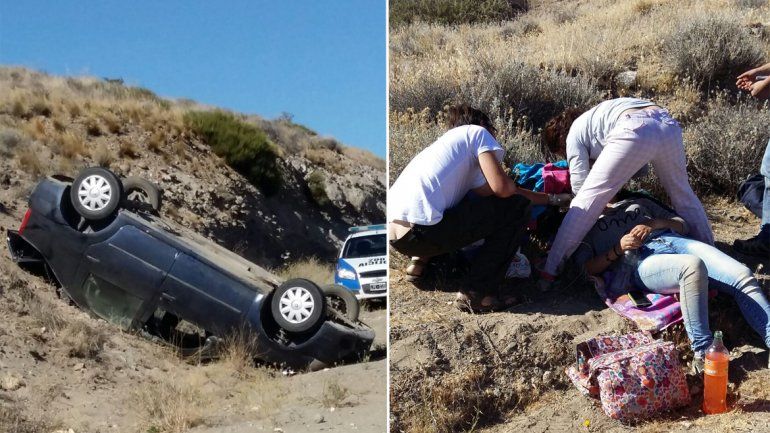 Una familia de Junín de los Andes volcó en la Ruta 234
