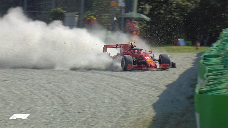 Charles Leclerc y Sebastian Vettel tuvieron que abandonar en el Gran Premio de Italia de Fórmula 1 luego de que dos accidentes los dejaran fuera de carrera.
