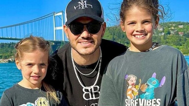 Mauro Icardi y sus hijas