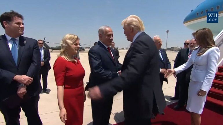 Trump llegó a Israel en medio de su primera gira internacional