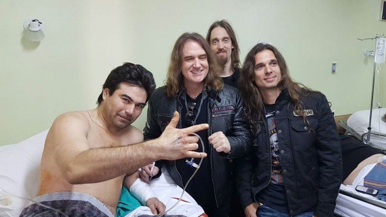 El fan herido fue visitado por toda la banda en el hospital Regional donde permanece internado. Dave Mustaine