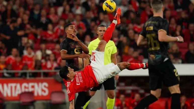 Vigente: así fue el gol de chilena que hizo Di María en su triplete en Portugal