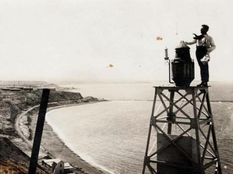 El Faro San Jorge de Comodoro Rivadavia en sus primeros tiempos