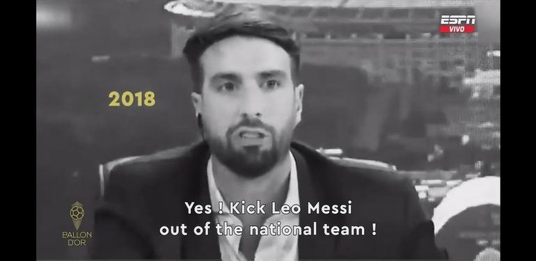 Azzaro escrachado por anti Messi en la entrega del Balón de Oro: memes