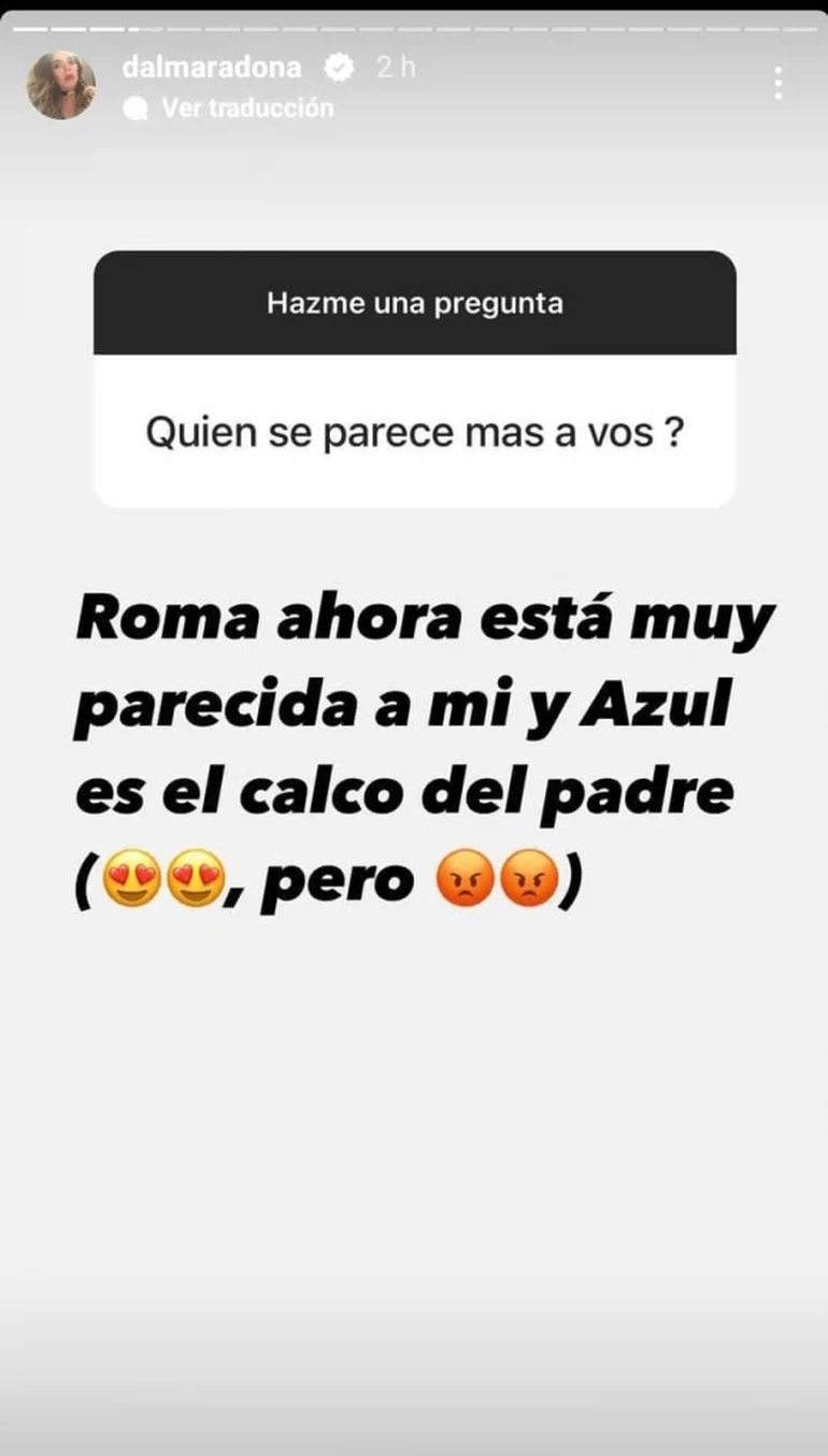 Dalma Maradona dejó en claro los parecidos de sus hijas