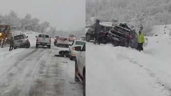 ¡un peligro! la caotica escena que quedo grabada en una ruta de la cordillera, en medio del temporal de nieve