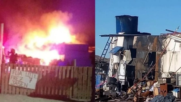 La casilla en el momento dele incendio. La casilla en el momento dele incendio.