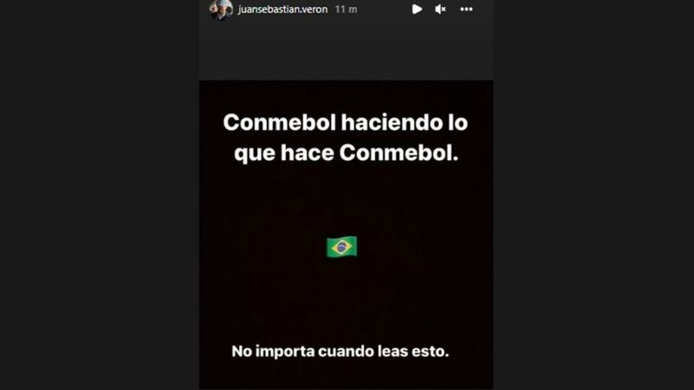 El palazo de Juan Sebastián Verón para la Conmebol tras la polémica eliminación de Estudiantes de La Plata.