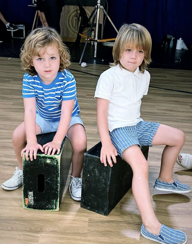 Los hijos de Germán Martitegui en los estudios de Masterchef.