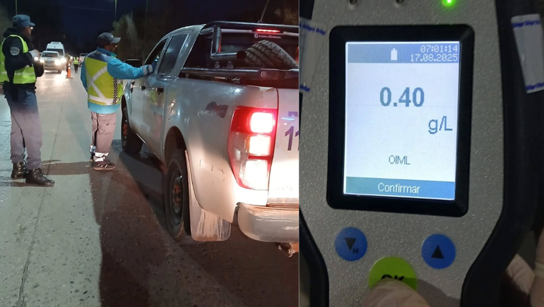 Los operativos de alcoholemia fueron desde las 6 a las 9 en el puente Centenario Cinco Saltos.