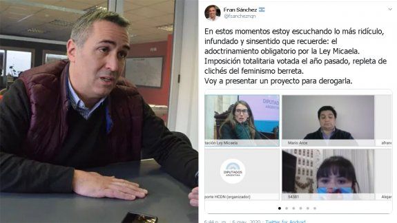 Sánchez dijo que la Ley Micaela es ridícula y que buscará derogarla