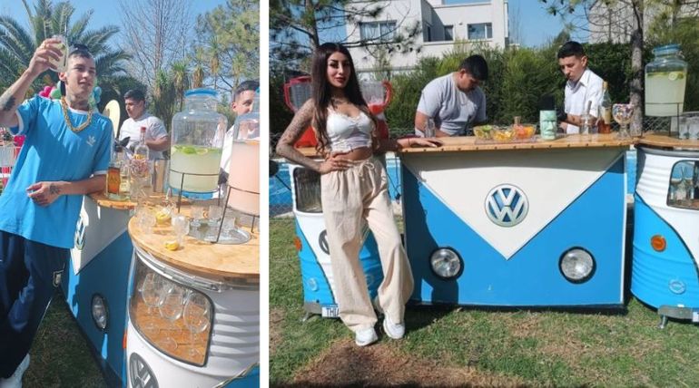 En la barra infantil había jugos y limonada. En la barra infantil había jugos y limonada.