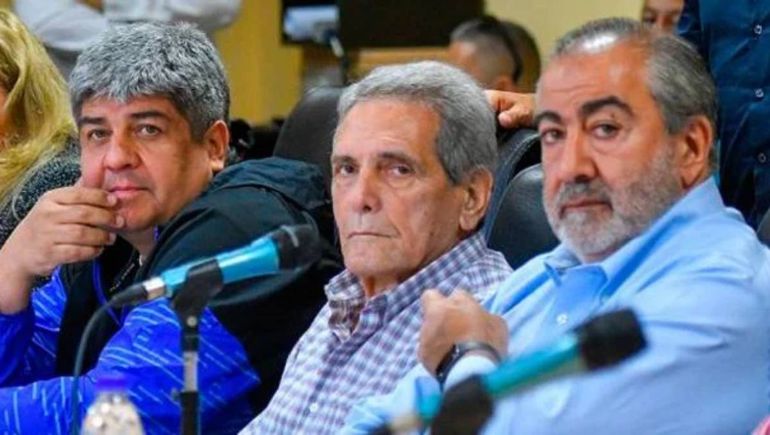 El triunvirato que conduce la CGT: Héctor Daer (Sanidad), Carlos Acuña (estaciones de servicio) y Pablo Moyano (Camioneros). El triunvirato que conduce la CGT: Héctor Daer (Sanidad), Carlos Acuña (estaciones de servicio) y Pablo Moyano (Camioneros).