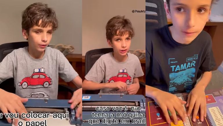 Un nene ciego adaptó el álbum del Mundial al sistema braille