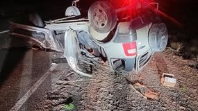 El accidente oicurrió el viernes por la noche cerca de Piedra del Águila. | LM Neuquen El accidente oicurrió el viernes por la noche cerca de Piedra del Águila.