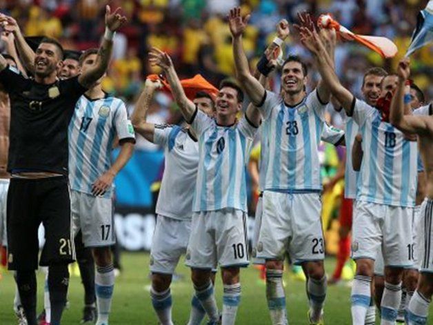Uno de los momentos felices con la selección Argentina en Brasil 2014.