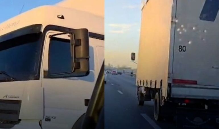 El camionero tuvo que detener su macha mientras era perseguido por agentes de seguridad vial.&nbsp;