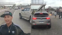 violencia en la autopista ricchieri: cortaron una bajada  y les cobraron peaje a los autos