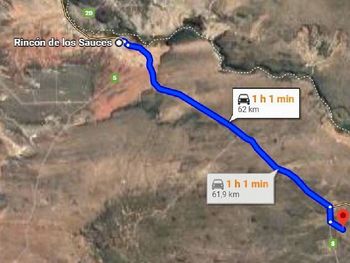 Un trayecto de la Ruta Provincial 6 entre Neuquén y Río Negro. Un trayecto de la Ruta Provincial 6 entre Neuquén y Río Negro.