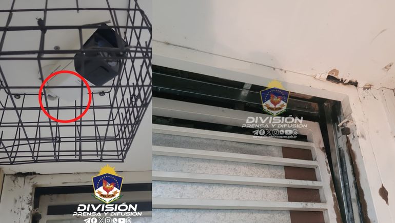 Cuatro jóvenes dañaron el portón de un edificio y cámaras para cometer un robo