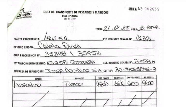 Uno de los documentos presuntamente irregulares que difundió el portal especialilzado Mar y Pesca. Uno de los documentos presuntamente irregulares que difundió el portal especialilzado Mar y Pesca.