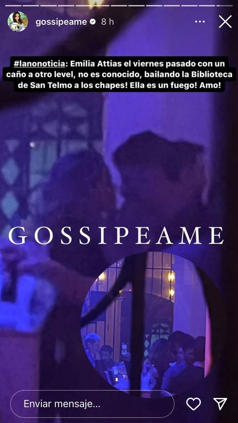 Emilia Attias, a los besos en un boliche con un hombre. Emilia Attias, a los besos en un boliche con un hombre. 
