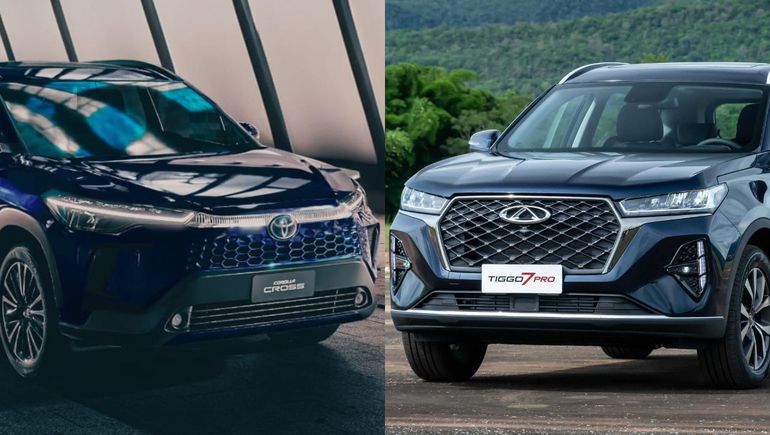 Qué SUV híbrido me compro: Toyota Corolla Cross vs Chery Tiggo 7.