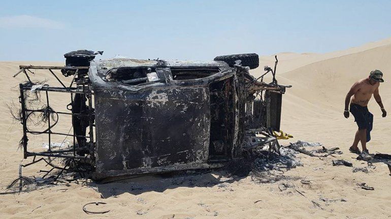 Así quedó la camioneta de Alicia Reina tras el incendio