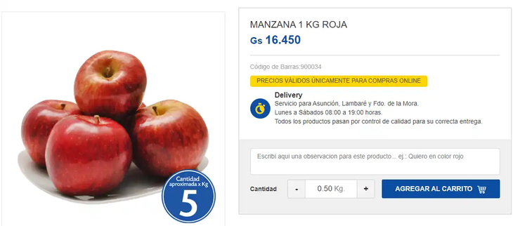 La manzana en la góndola de los supermercados de Asunción se paga hasta tres dólares el kilo. Las exportaciones se declaran a tres dólares la caja de 20 kilos. Muchas inconsistencias. La manzana en la góndola de los supermercados de Asunción se paga hasta tres dólares el kilo. Las exportaciones se declaran a tres dólares la caja de 20 kilos. Muchas inconsistencias.