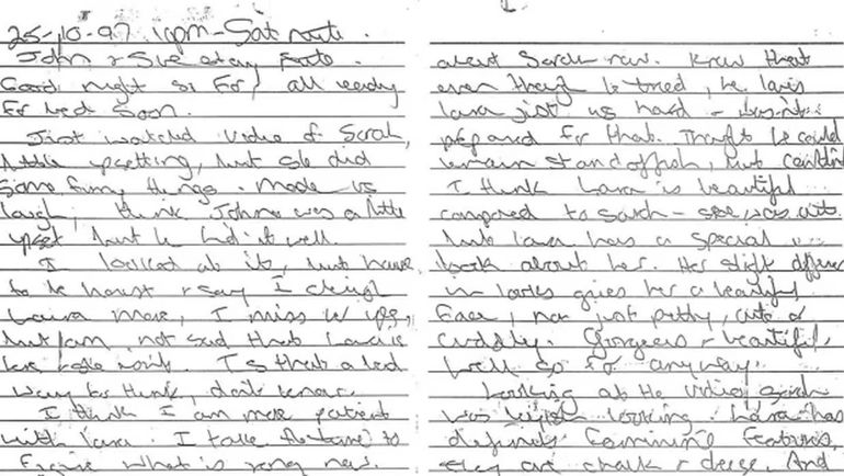 El diario de Kathleen Folbigg, acusada de asesinar a sus cuatro hijos en Australia. Foto: The Sydney Morning Herald. El diario de Kathleen Folbigg, acusada de asesinar a sus cuatro hijos en Australia. Foto: The Sydney Morning Herald.