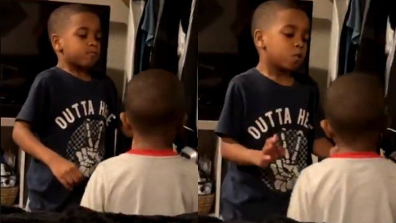 Twitter: un nene evitó que su hermanito tuviera una rabieta y se hizo viral