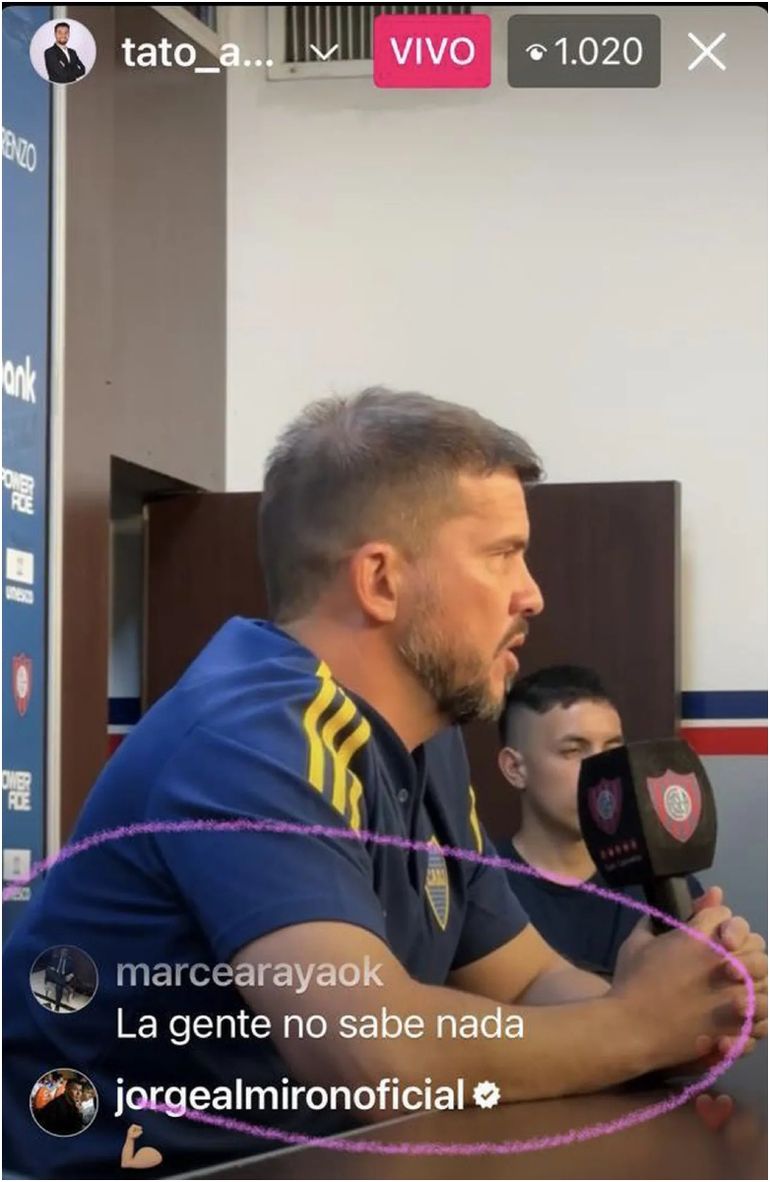 El mensaje de Jorge Almirón El mensaje de Jorge Almirón