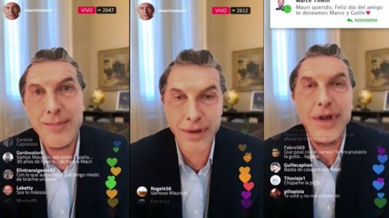 La imitación de Freddy Villarreal sobre el Instagram Live de Macri