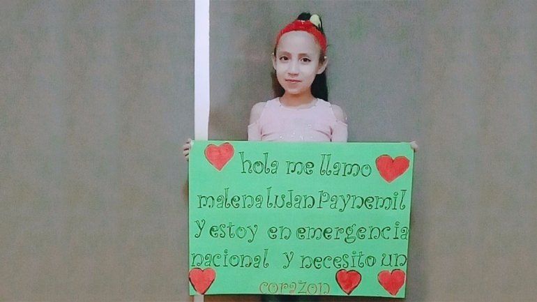 Malena, una neuquina de 8 años aguarda un trasplante de corazón