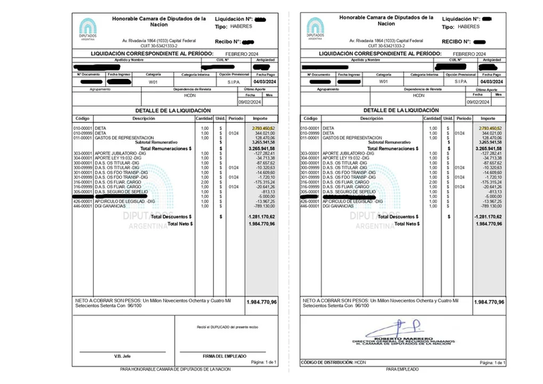 Un ejemplo del sueldo de los diputados. Un ejemplo del sueldo de los diputados.